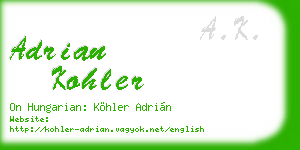 adrian kohler business card