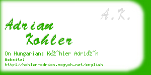 adrian kohler business card